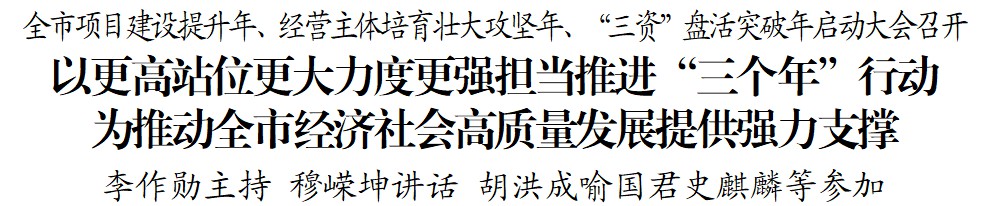 全市项目建设提升年、经营主体培育壮大攻坚年、“三资”盘活突破年启动大会召开